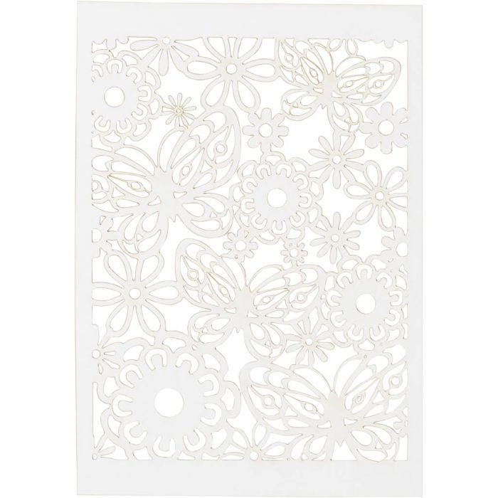 Lace Patterned cardboard, sheet 10,5x15 cm, 200 g, white, 10 pc/ 1 pack