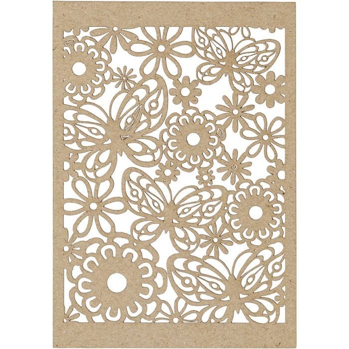 Lace Patterned cardboard, sheet 10,5x15 cm, 200 g, natural, 10 pc/ 1 pack