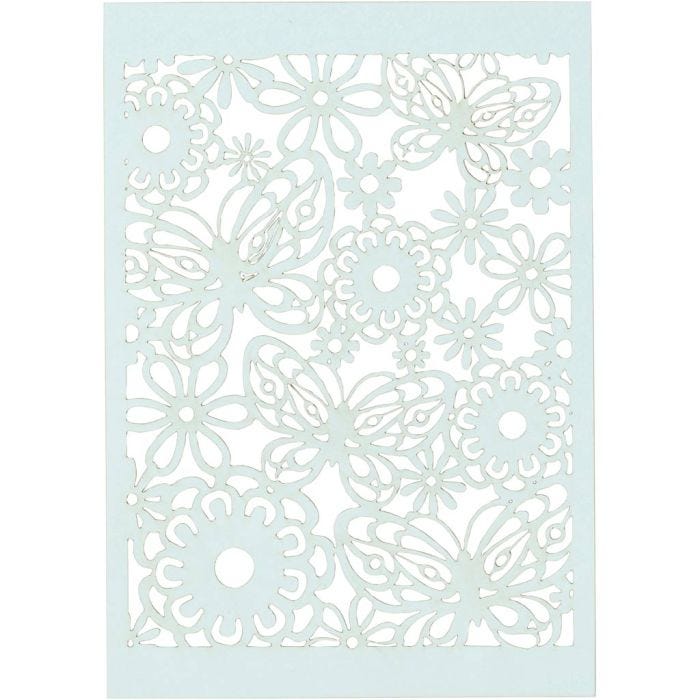 Lace Patterned cardboard, sheet 10,5x15 cm, 200 g, light blue, 10 pc/ 1 pack