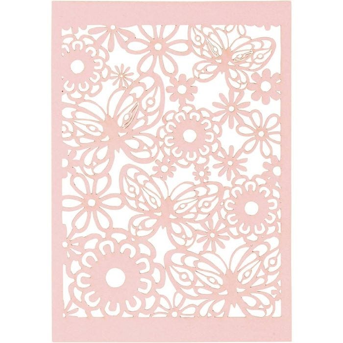 Lace Patterned cardboard, sheet 10,5x15 cm, 200 g, light red, 10pc/ 1 pack