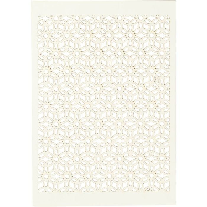 Lace Patterned cardboard, sheet 10,5x15 cm, 200 g, off-white, 10 pc/ 1 pack
