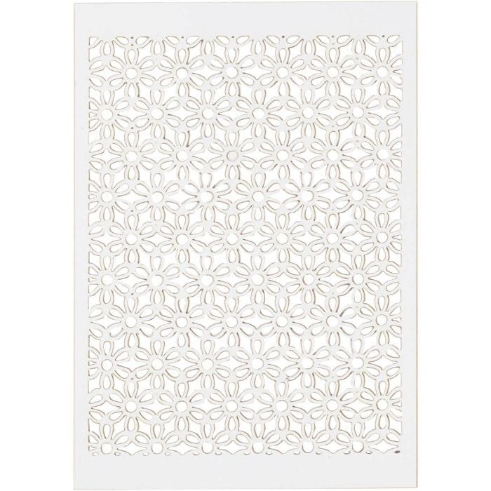 Lace Patterned cardboard, sheet 10,5x15 cm, 200 g, white, 10 pc/ 1 pack