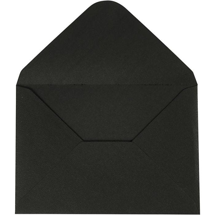 Envelopes, envelope size 11,5x16 cm, 110 g, black, 10 pc/ 1 pack