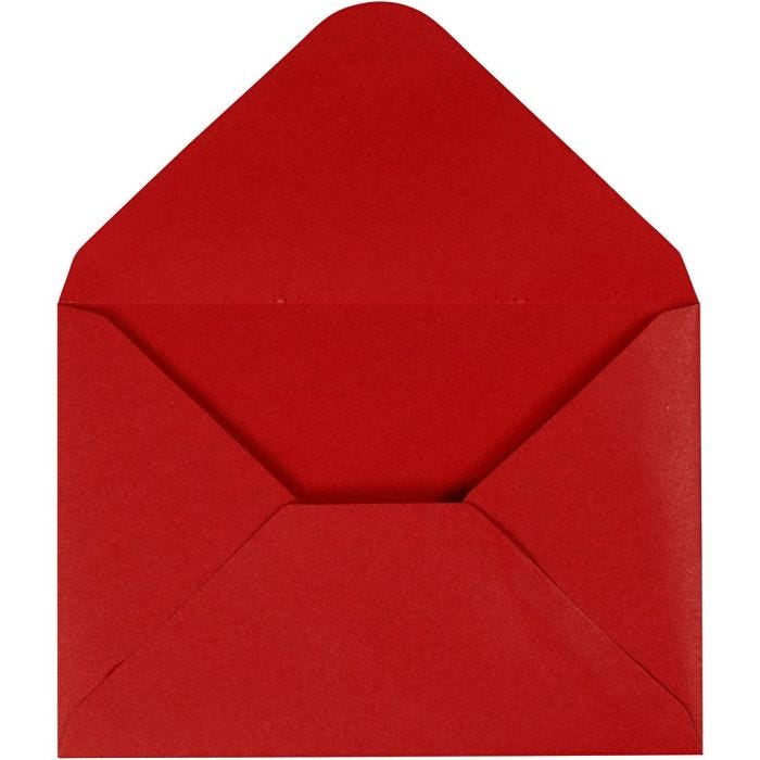 Envelopes, envelope size 11,5x16 cm, 110 g, red, 10 pc/ 1 pack