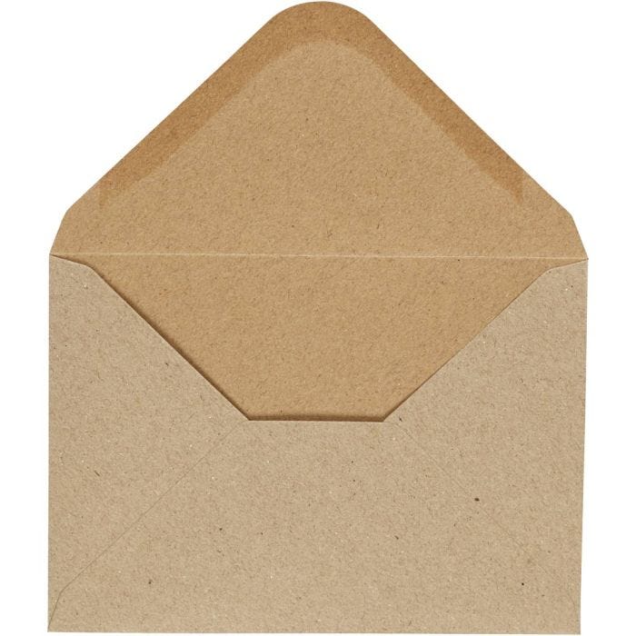 Envelopes, envelope size 11,5x16 cm, 110 g, natural, 10 pc/ 1 pack