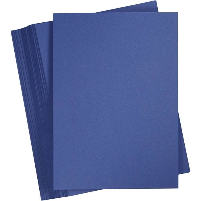 Card, A4, sheet 210x297 mm, 180 g, dark blue, 100 sheet/ 1 pack