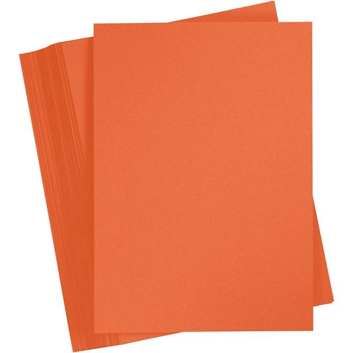Card, A4, sheet 210x297 mm, 180 g, orange, 100 sheet/ 1 pack
