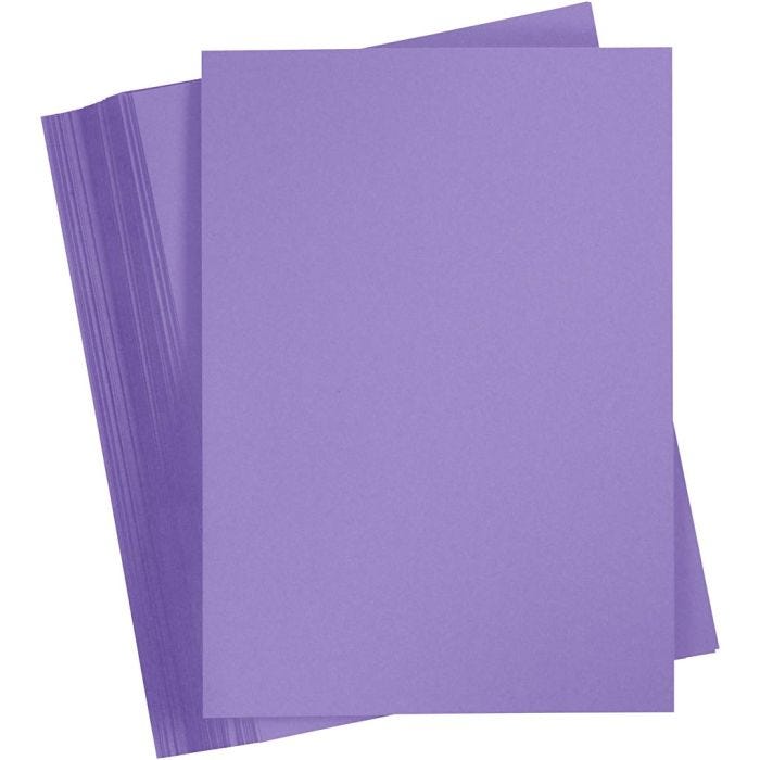 Card, A4, sheet 210x297 mm, 180 g, purple, 100 sheet/ 1 pack