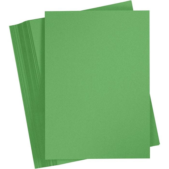 Card, A4, sheet 210x297 mm, 180 g, grass green, 100 sheet/ 1 pack