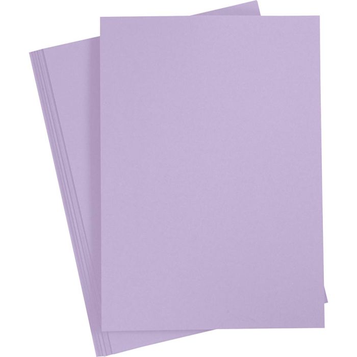 Card, A4, sheet 210x297 mm, 220 g, light lilac, 10 sheet/ 1 pack