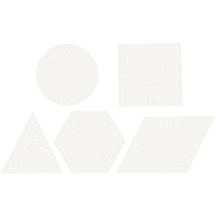 Embroidery card, geometric, size 10-17 cm, white, 20 pc/ 1 pack