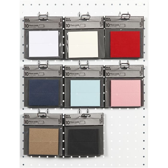Table place cards, size 9x4 cm, 220 g, assorted colours, 8x10 pack/ 1 pack