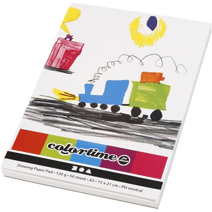 Drawing Pad, A5, sheet 148x210 mm, 120 g, white, 50 sheet/ 1 pc