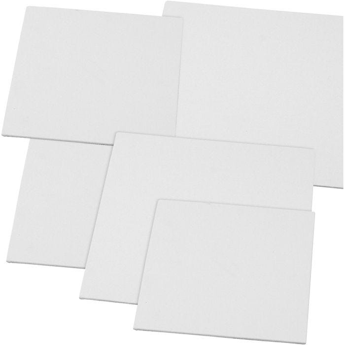 Canvas Panel, size 15x15+20x20 cm, thickness 3 mm, 280 g, white, 80 pc/ 1 pack