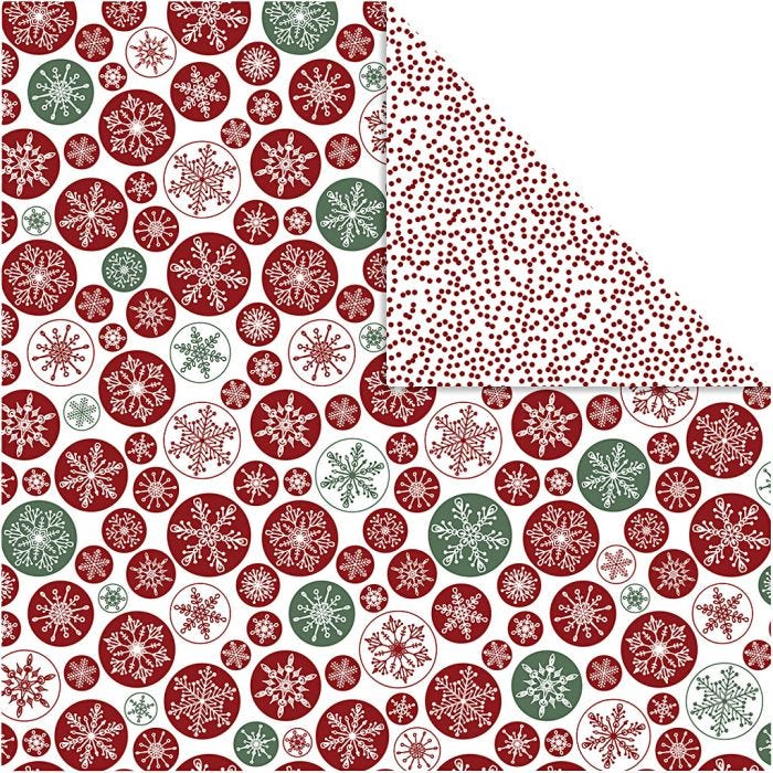 Design Paper, ice erystals and dots, sheet 30,5x30,5 cm, 180 g, 5 sheet/ 1 pack