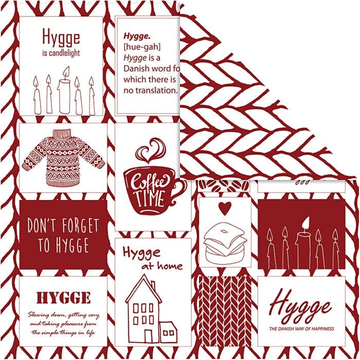 Design Paper, hygge and knitting, sheet 30,5x30,5 cm, 180 g, 5 sheet/ 1 pack