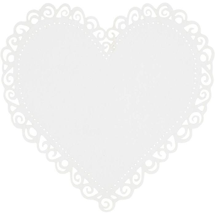 Heart, size 85x85 mm, 240 g, white, 10 pc/ 1 pack