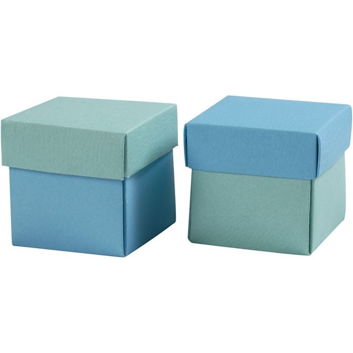 Folding box, size 5,5x5,5 cm, 250 g, light turquoise/dark turquoise, 10 pc/ 1 pack