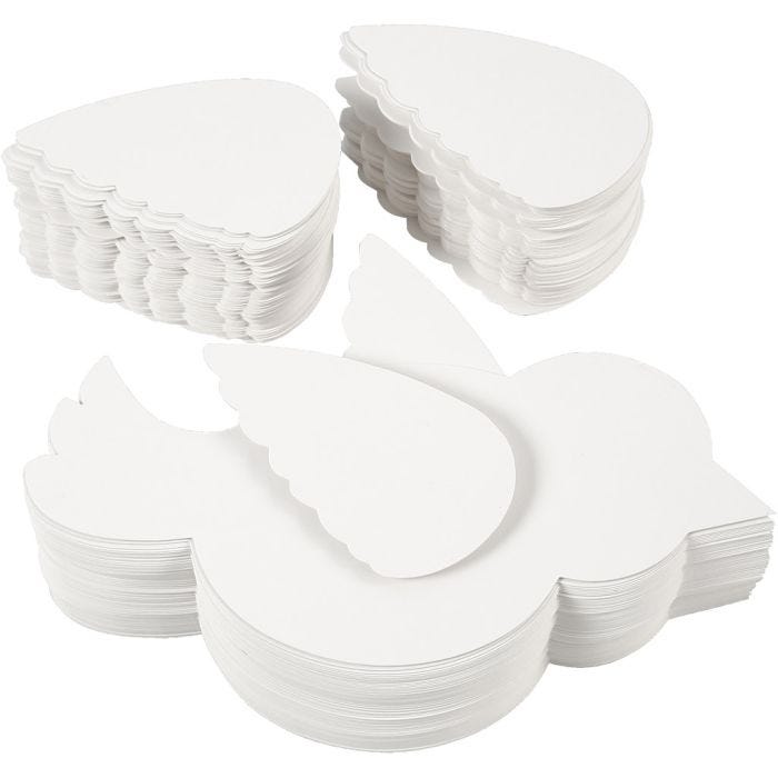 Bird, L: 25 cm, 400 g, white, 100 set/ 1 pack