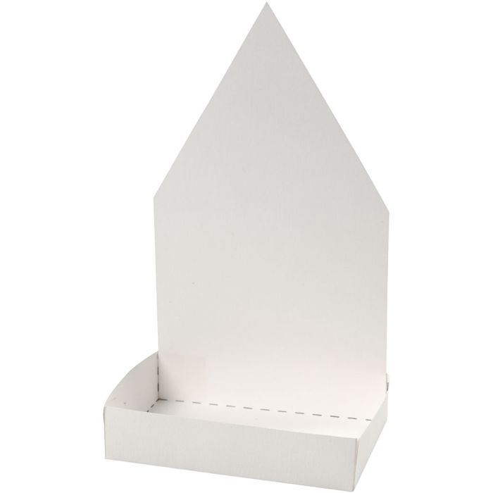 Figure Shaped Cress Trays, house, H: 20 cm, white, 6 set/ 1 pack