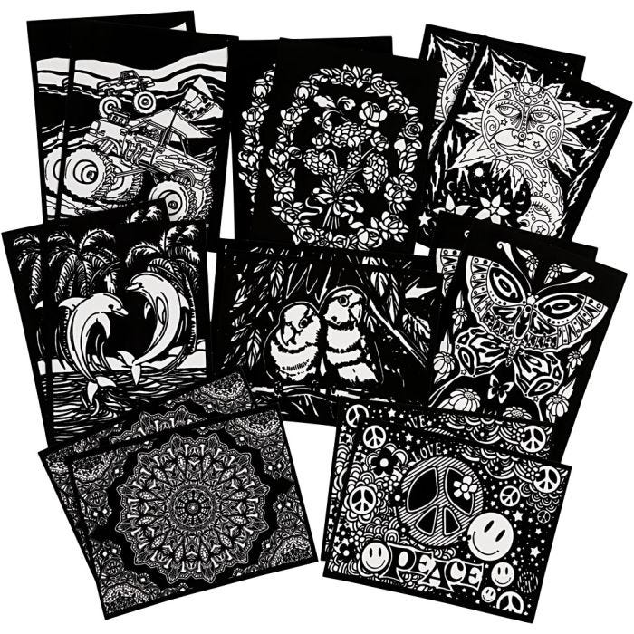 Velvet pictures, size 25x19 cm, 16 pc/ 1 pack