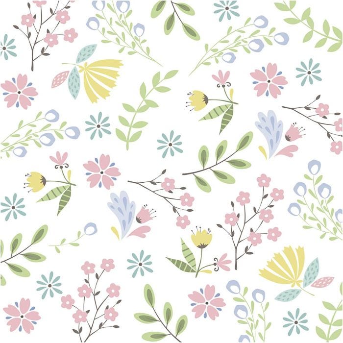 Table Napkins, small flowered, size 33x33 cm, 20 pc/ 1 pack