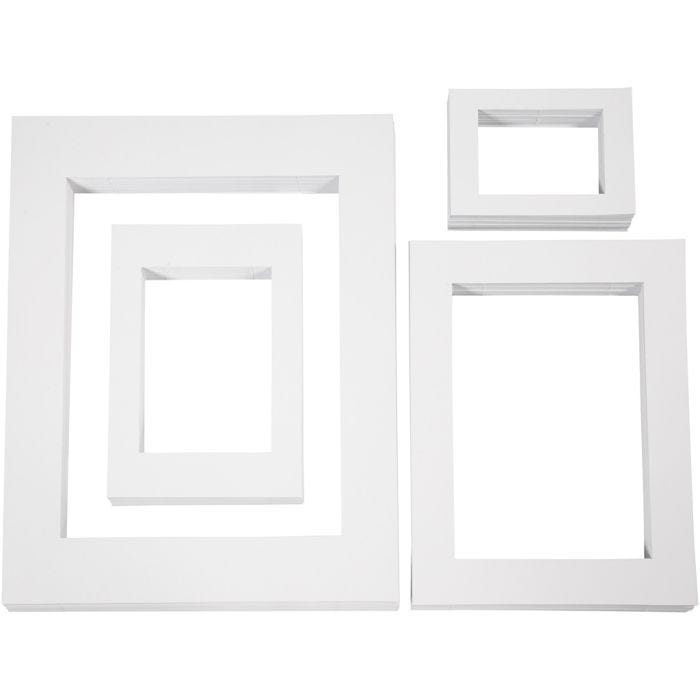Picture Mount, A3,A4,A5,A6, size 13,4x18,9+19,7x27,9+28,3x36,6+39,5x49,6 cm, 500 g, white, 4x100 pc/ 1 pack