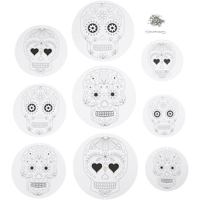 Mobile Ornaments with Motifs, dia. 12+15+18 cm, 300 g, white, 3set/ 1 pack