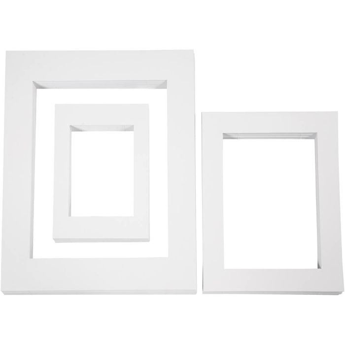 Picture Mount, A3,A4,A5, size 19,7x27,9+28,3x36,6+39,5x49,6 cm, 500 g, white, 3x100 pc/ 1 pack