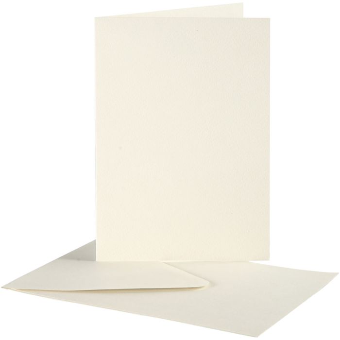 Cards And Envelopes, card size 10,5x15 cm, envelope size 11,5x16,5 cm, off-white, 10set/ 1 pack