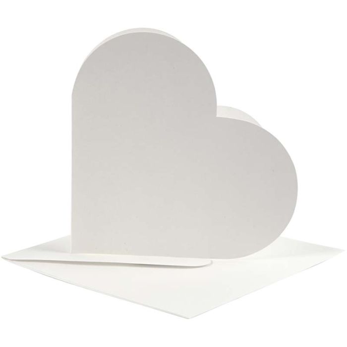 Heart-Shaped Cards , card size 12,5x12,5 cm, envelope size 13,5x13,5 cm, off-white, 10 set/ 1 pack