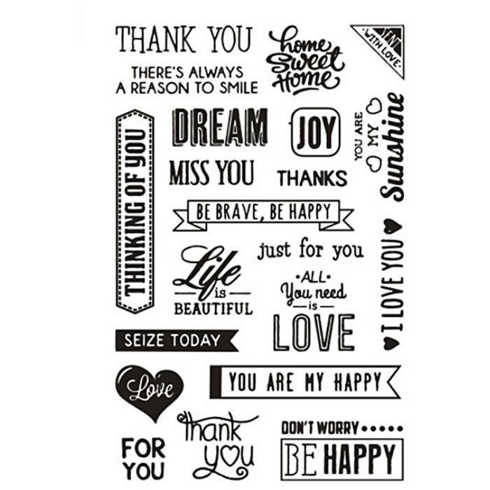 Clear Stamps, English words, 11x15,5 cm, 1 sheet