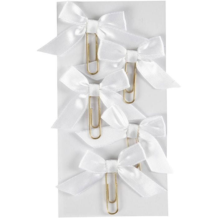 Metal Paperclips, size 40x70 mm, white, 5pc/ 1 pack