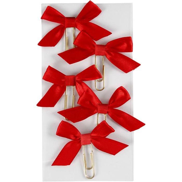 Metal Paperclips, size 40x70 mm, red, 5 pc/ 1 pack