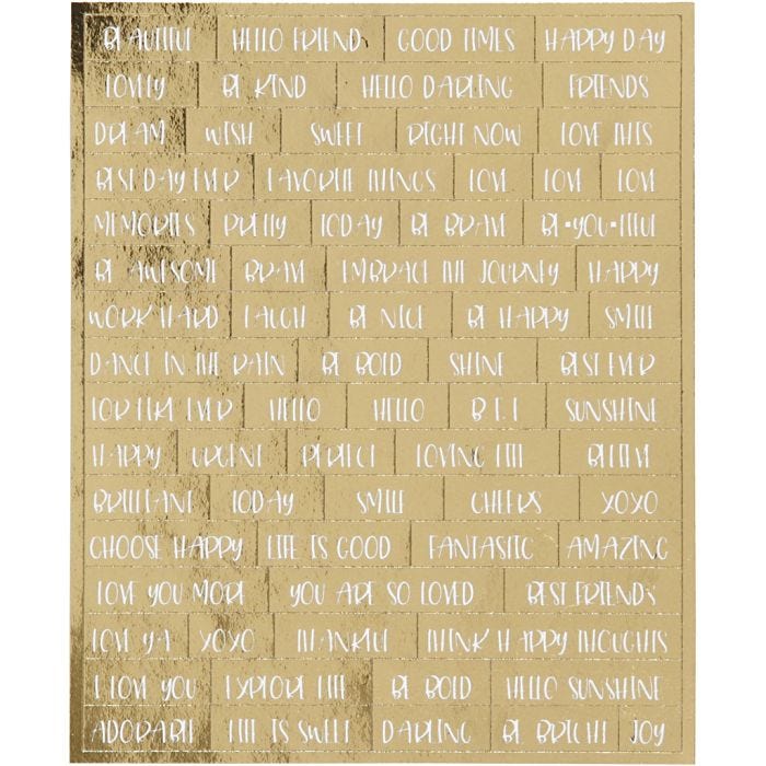Stickers, sheet 10x11,5 cm, gold, 4 pc/ 1 pack