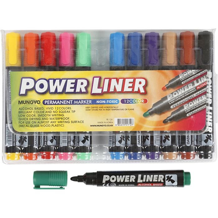 Power Liner, line 1,5-3 mm, assorted colours, 12 pc/ 1 pack