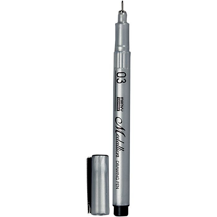 Medallion Pen, line 0,3 mm, black, 1 pc