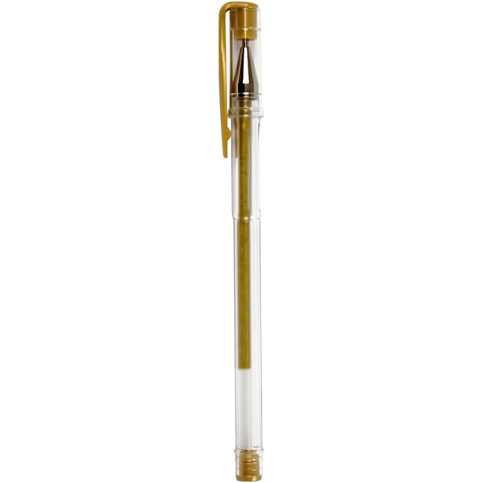 Gel Pens, line 0,8 mm, gold, 6pc/ 1 pack