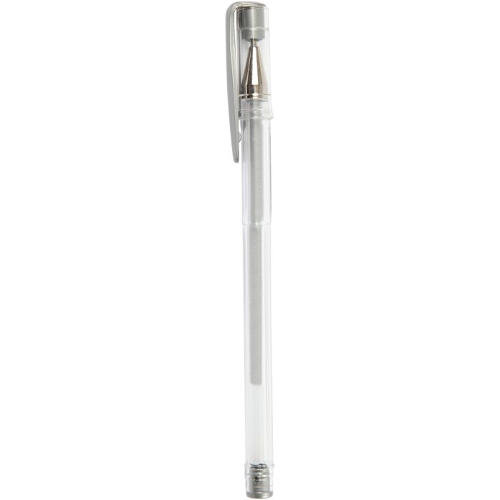 Gel Pens, line 0,8 mm, silver, 6pc/ 1 pack