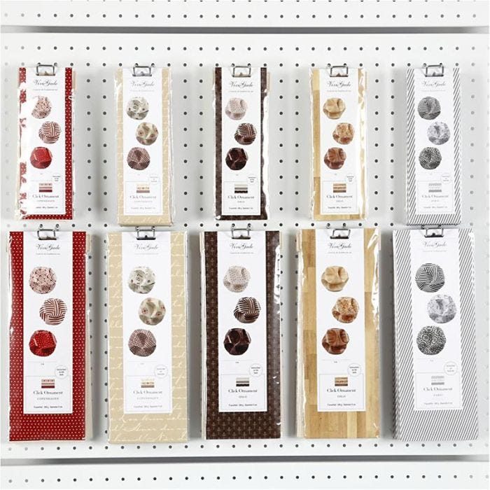 Click Ornaments, dia. 5+9 cm, 10x10 pack/ 1 pack