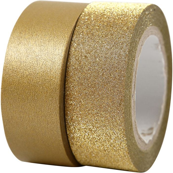 Design Tape, W: 15 mm, gold, 2roll/ 1 pack