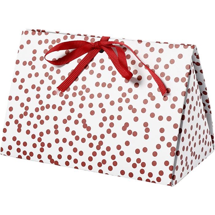 Folding gift box, dots, size 15x7x8 cm, 250 g, red, 3 pc/ 1 pack