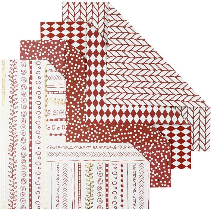 Origami Paper, size 15x15 cm, 80 g, red, 40sheet/ 1 pack