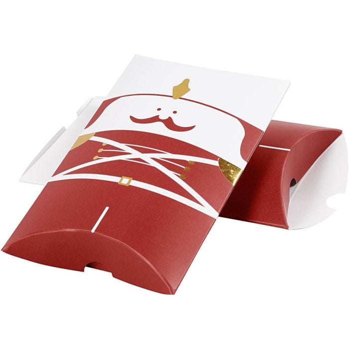 Pillow box, nutcracker, size 12x9,4x2,5 cm, 300 g, gold, red, white, 3 pc/ 1 pack