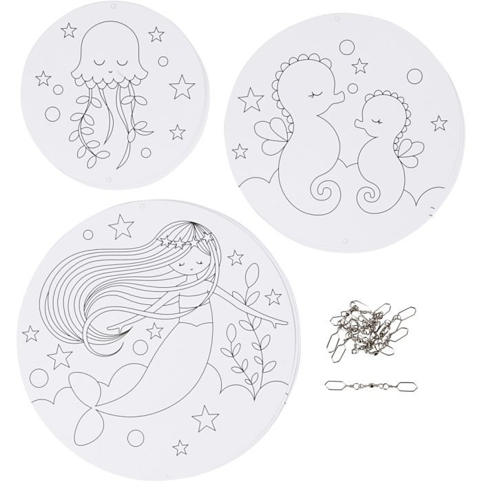 Mobile Ornaments with Motifs, dia. 12+15+18 cm, 300 g, 3 set/ 1 pack