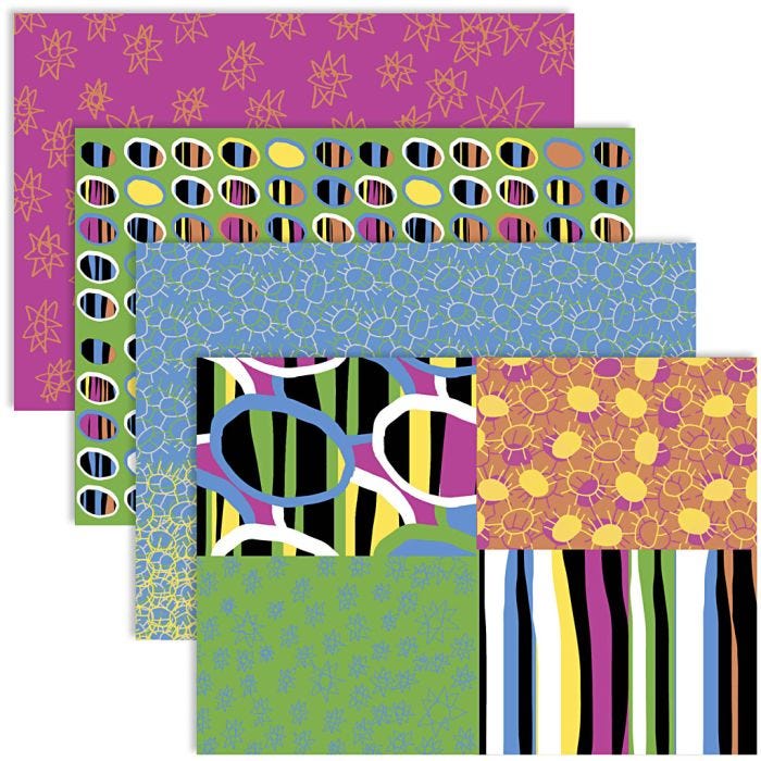 Decoupage Paper, sheet 25x35 cm, 17 g, happy colours, 4x2 sheet/ 1 pack