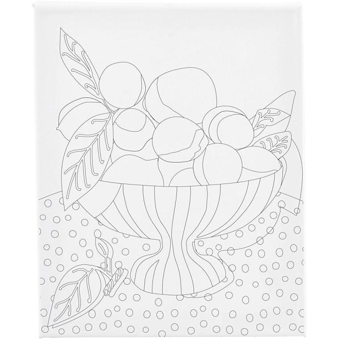Colour-in Canvas, Fruit bowl, D. 1,6 cm, size 24x30 cm, 360 g, 1 pc