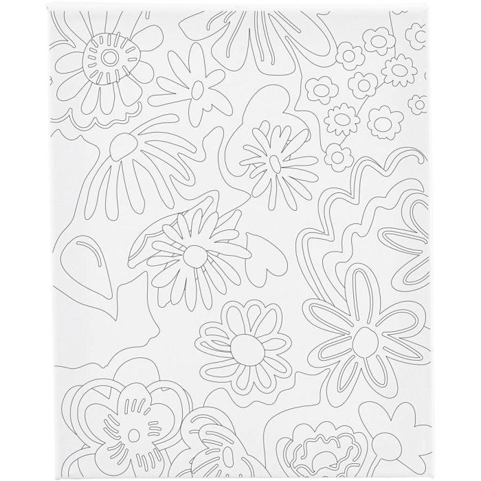 Colour-in Canvas, Flowers, D. 1,6 cm, size 24x30 cm, 360 g, 1 pc