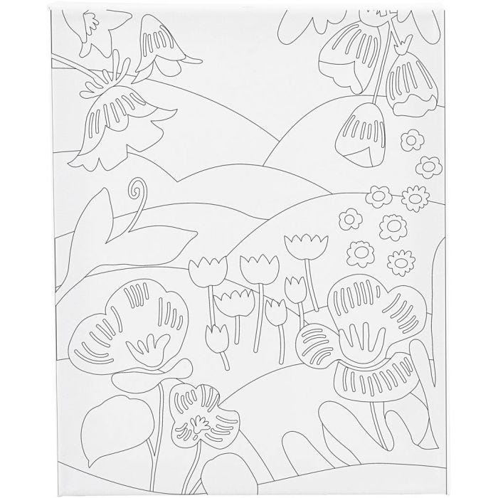 Colour-in Canvas, Floral landscape, D. 1,6 cm, size 24x30 cm, 360 g, 1 pc