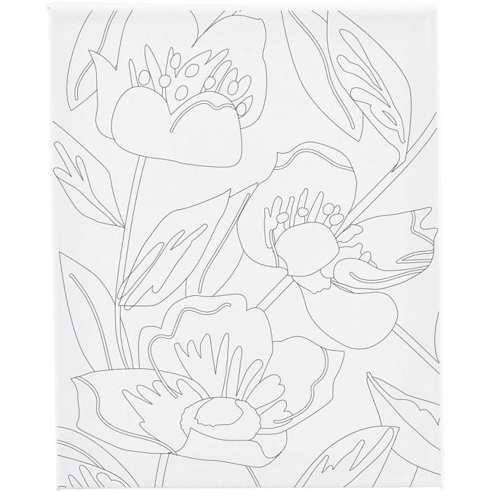 Colour-in Canvas, Poppies, D. 1,6 cm, size 24x30 cm, 360 g, 1 pc